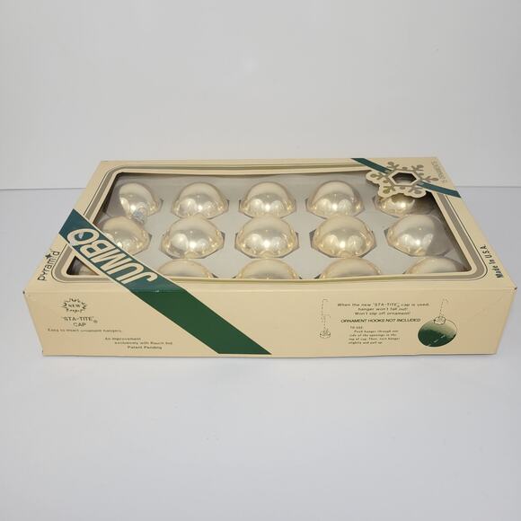 15 Jumbo Glass Vintage Christmas Bulb Ornaments by Rauch Pyramid - Picture 6 of 7